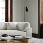 Woud Cono Floor Lamp, black, height 55.9 in, E12, adjustable