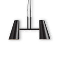 Woud Cono hanging light, black, 2-bulb, E12, length 16.5 in