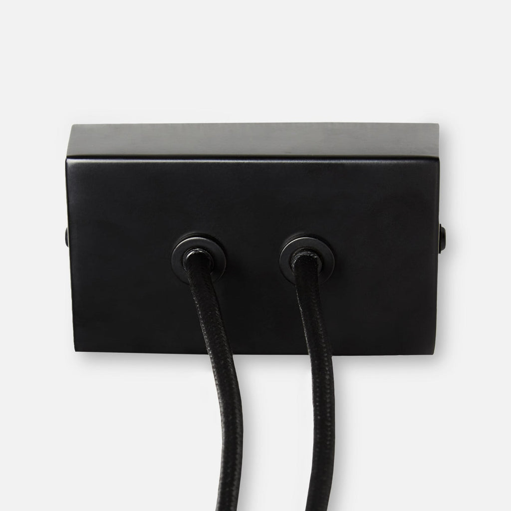 Woud Cono hanging light, black, 2-bulb, E12, length 16.5 in