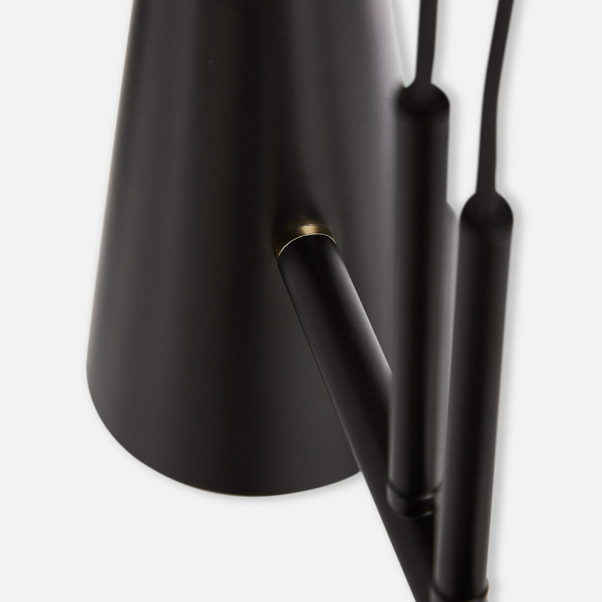 Woud Cono hanging light, black, 2-bulb, E12, length 16.5 in