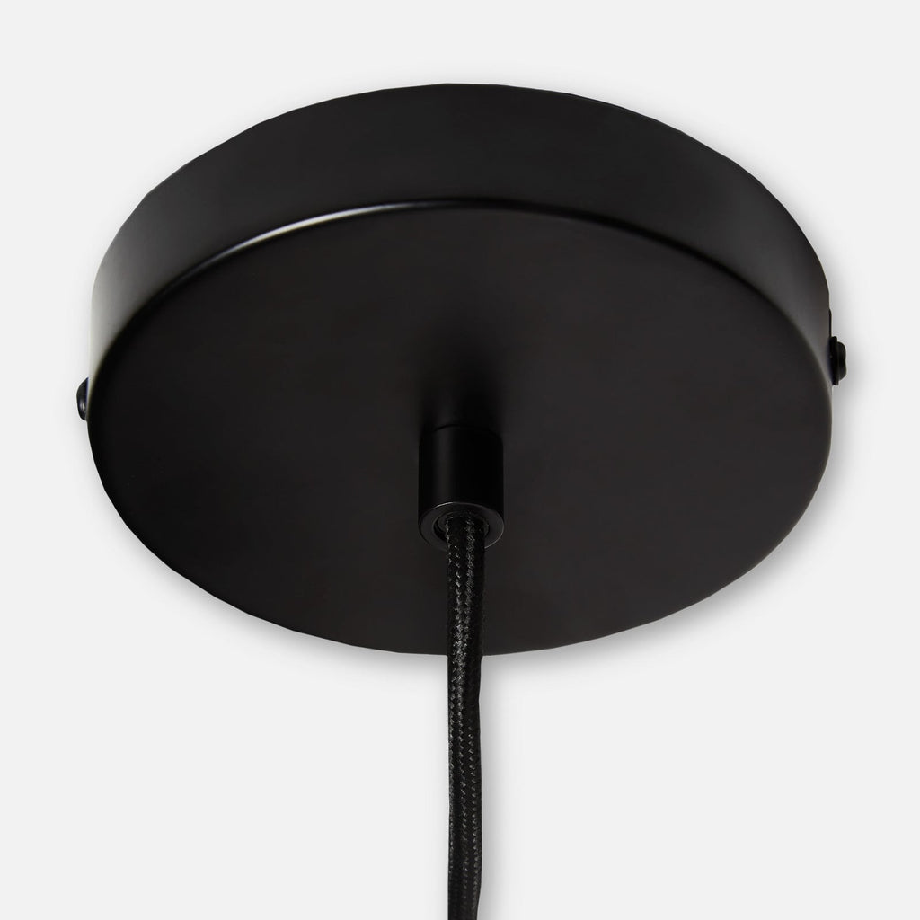 Woud Cono hanging light, black, 3-bulb, E12, Ø 14.2 in