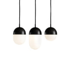 Woud ‘Dot’ hanging light, black/opal, height 8.27 in, E12, glass