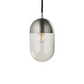 Woud ‘Dot’ hanging light, silver/smoke grey, height 8.27 in, E12, glass