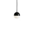 Woud ‘Dot’ hanging light, black/opal, height 5.12 in, E12, glass