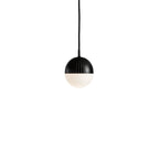 Woud ‘Dot’ hanging light, black/opal, height 5.12 in, E12, glass