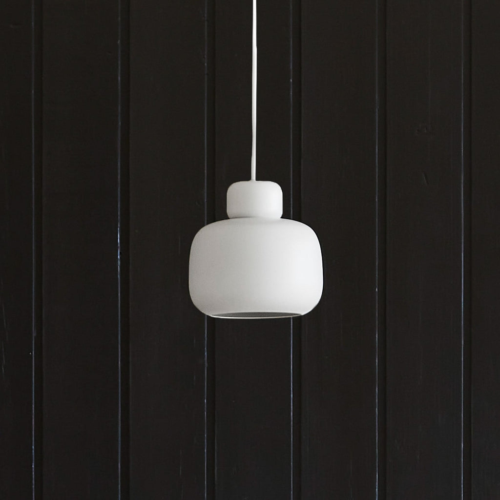Stone 6 1/2" White Pendant Light