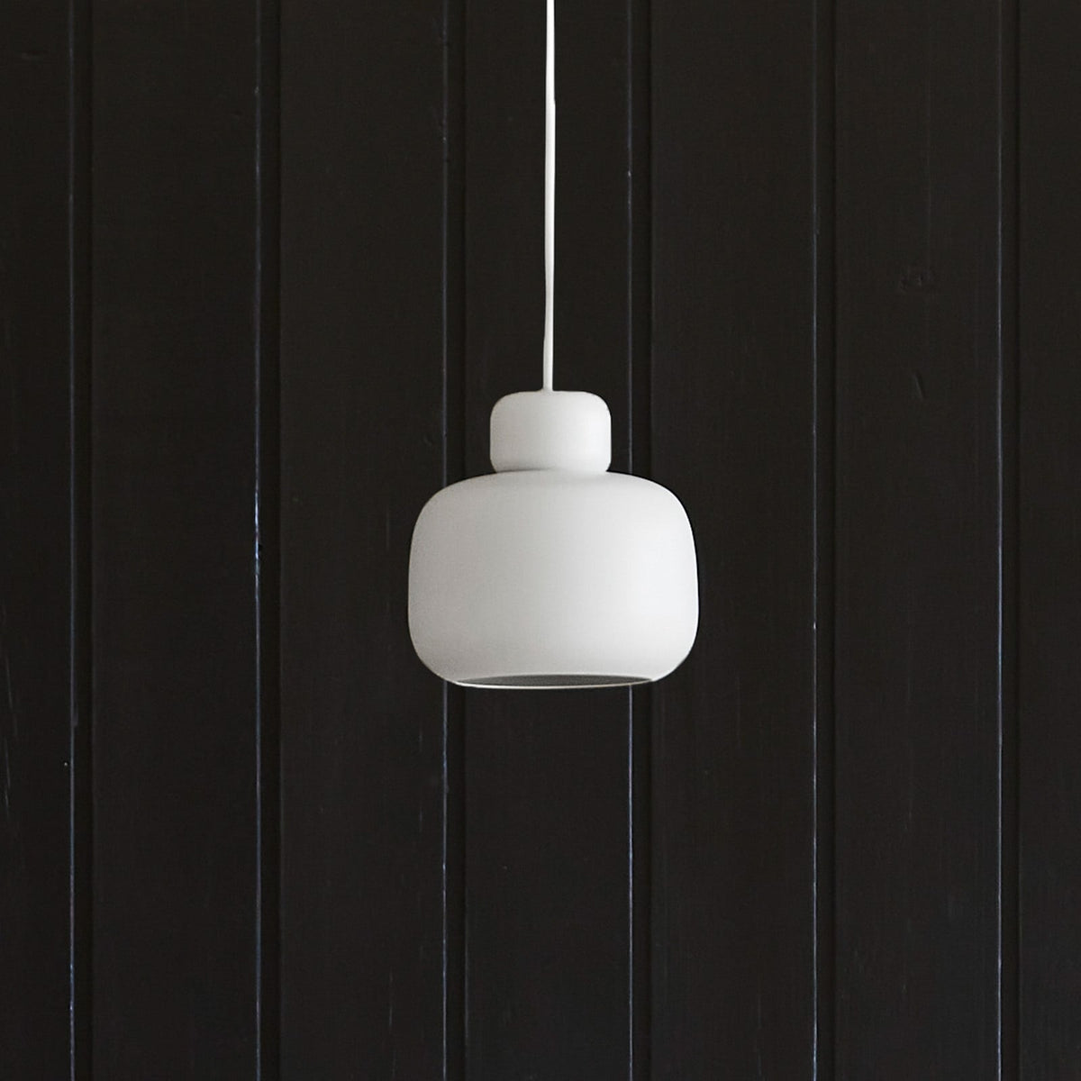 Stone 6 1/2" White Pendant Light