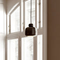 Stone 6 1/2" Black Pendant Light
