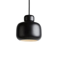 Woud Stone hanging light, black, Ø 6.3 in, E12, metal
