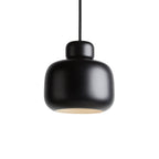 Woud Stone hanging light, black, Ø 6.3 in, E12, metal