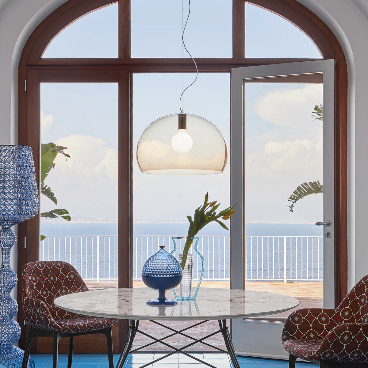Kartell Fly Medium pendant light, brown, PMMA, E26
