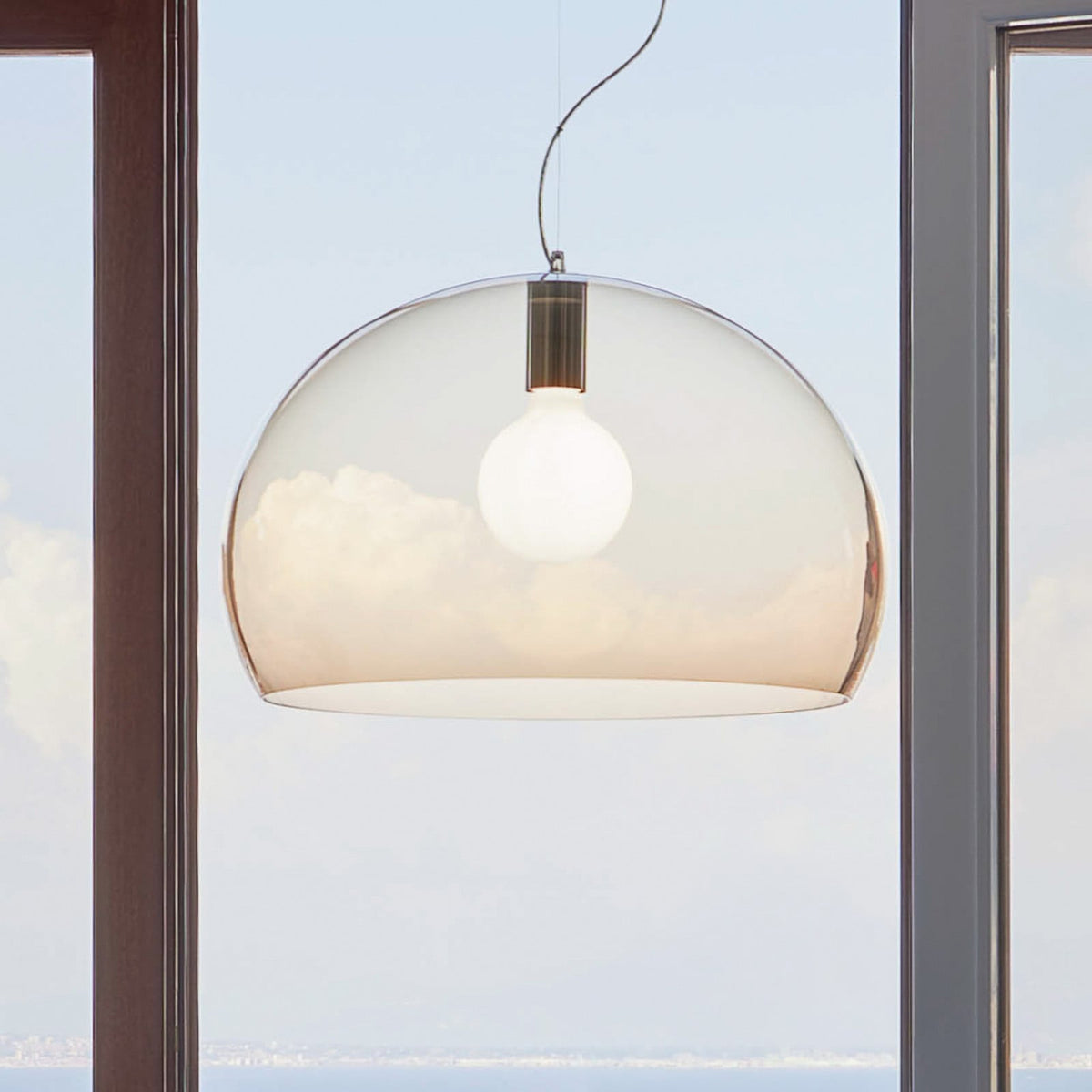 Kartell Fly Medium pendant light, brown, PMMA, E26
