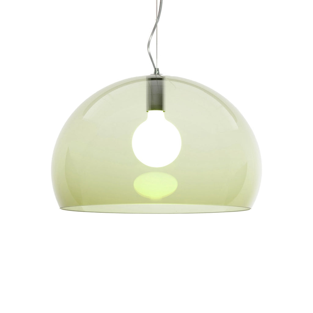 Kartell Fly Medium pendant light, olive green, PMMA, E26