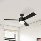 Alta Vista LED ceiling fan, black, 52, with remote control