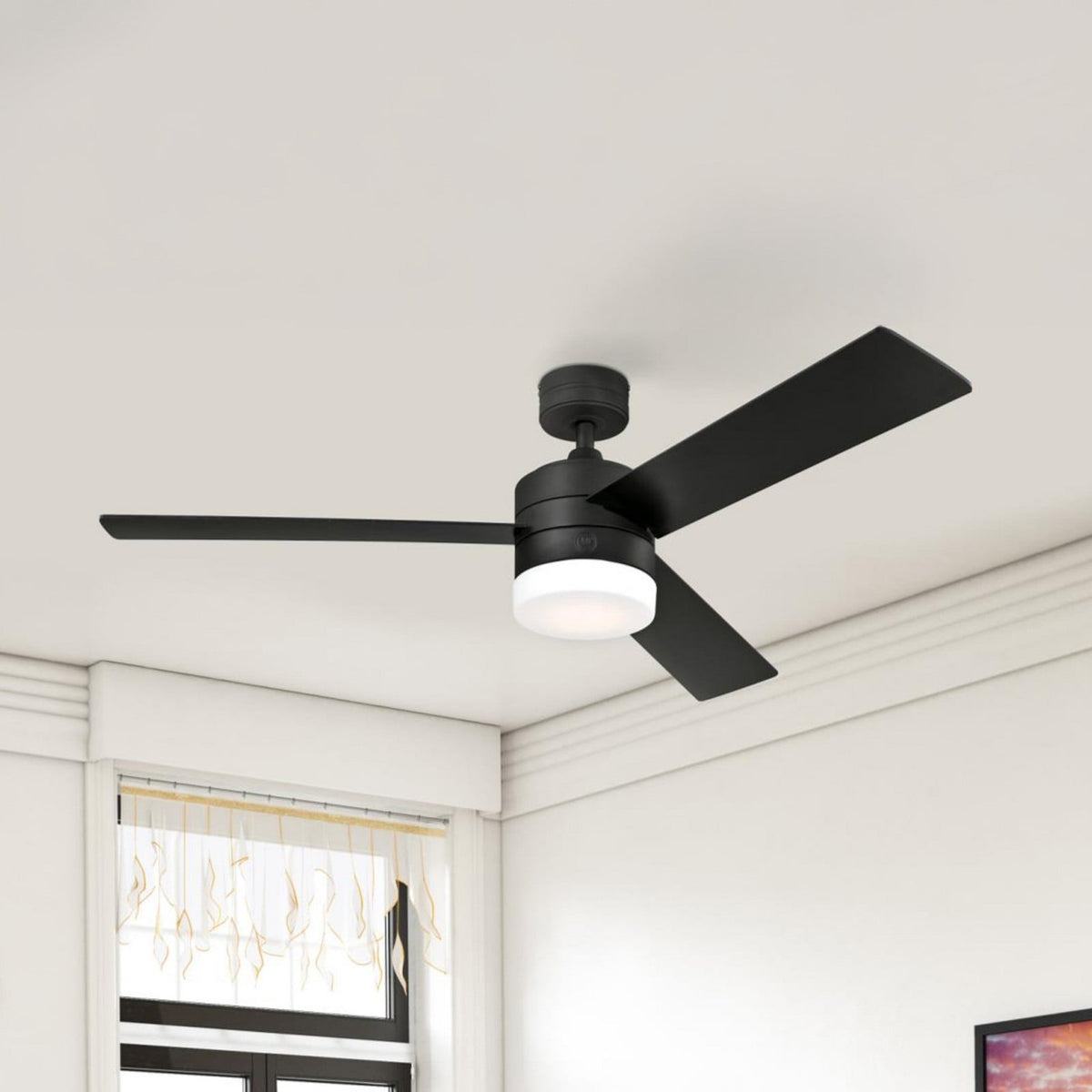 Alta Vista LED ceiling fan, black, 52, with remote control