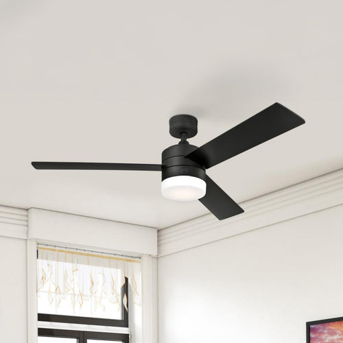 Alta Vista LED ceiling fan, black, 52, with remote control