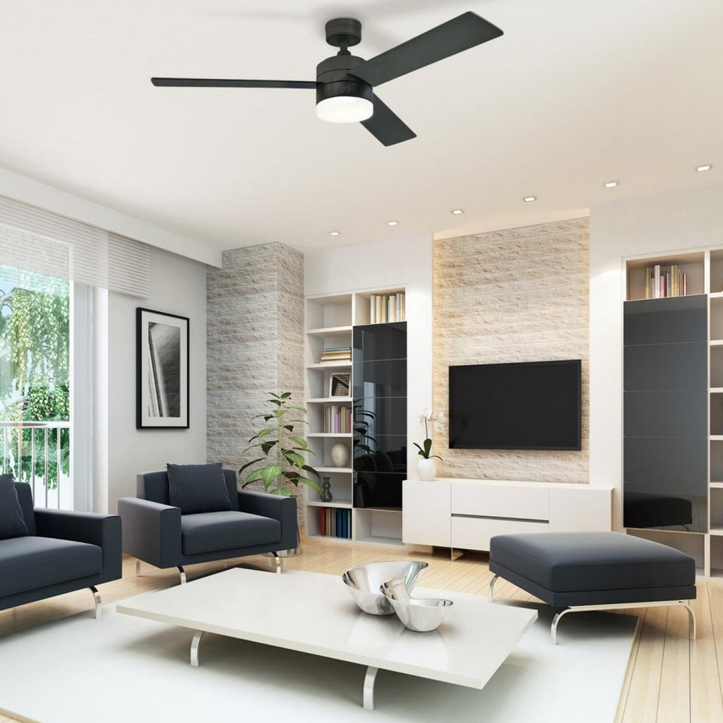Alta Vista LED ceiling fan, black, 52, with remote control