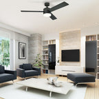 Alta Vista LED ceiling fan, black, 52, with remote control