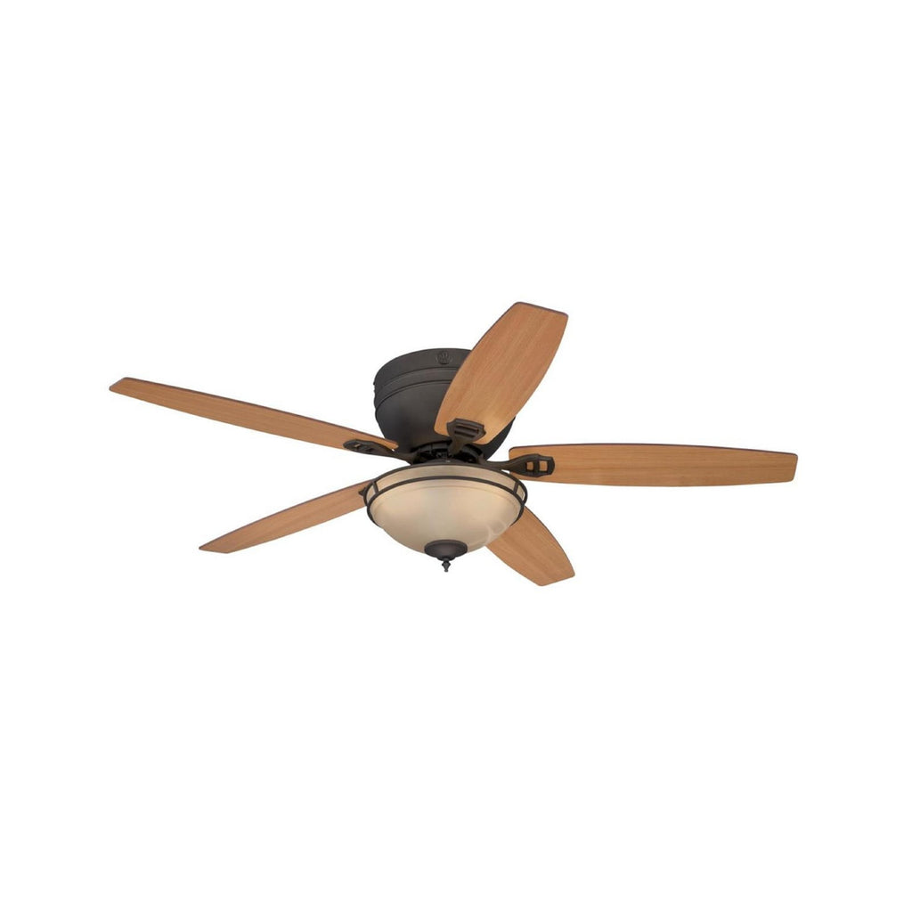 Carolina ceiling fan with light, wood/bronze, 52in, E26 LED