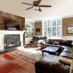 Carolina ceiling fan with light, wood/bronze, 52in, E26 LED