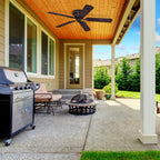 Contempra ceiling fan, wood/bronze, 48 in, outdoor