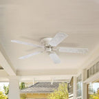 Contempra ceiling fan, white, 48 in, for outdoor use