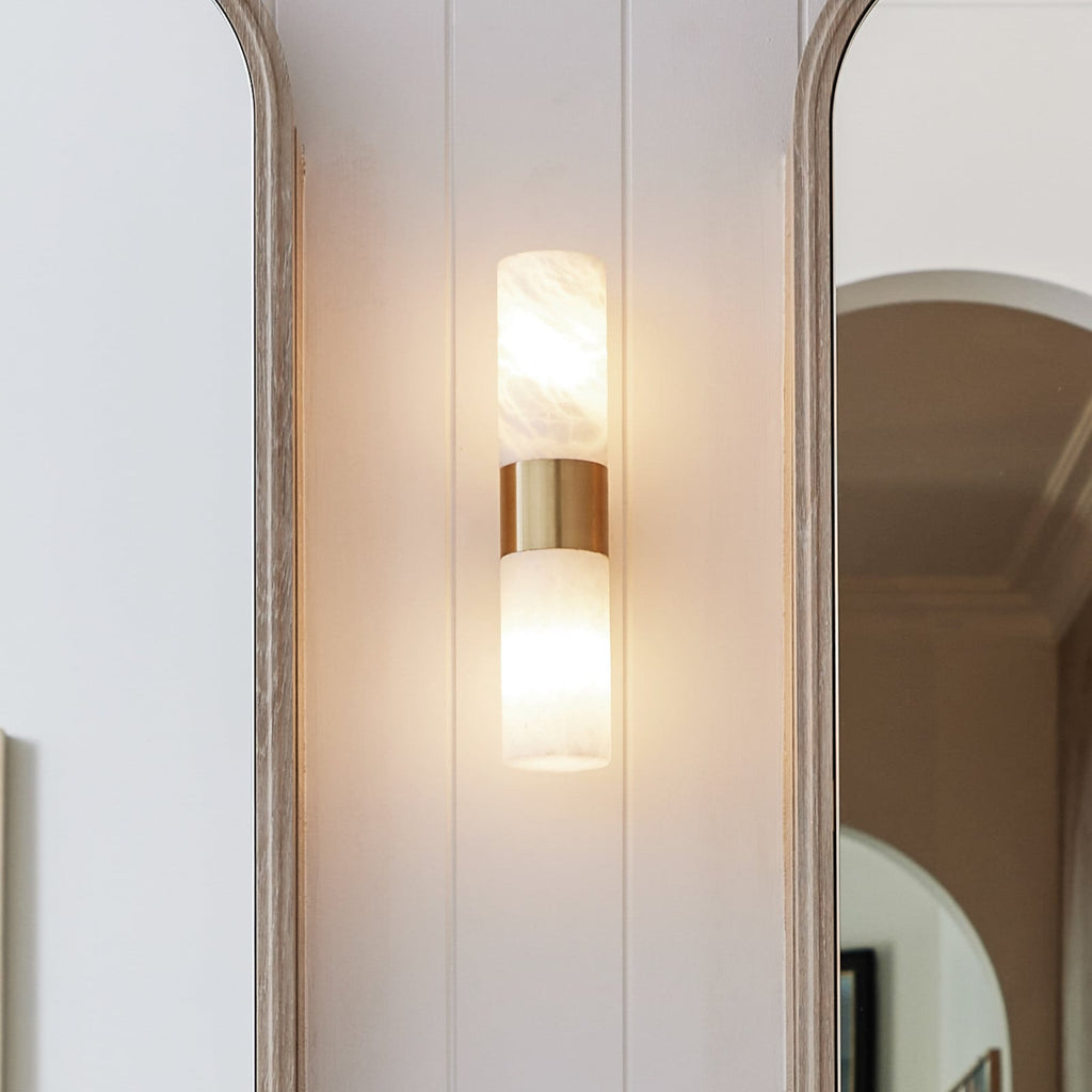 Luella wall light, white/brass, height 11.02 in, G9 2-bulb.