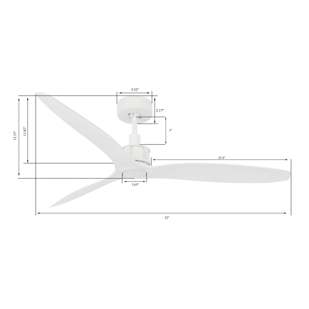 Viceroy ceiling fan, white, Ø 51.96 in, metal/ABS, DC, quiet