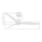 Viceroy ceiling fan, white, Ø 51.96 in, metal/ABS, DC, quiet