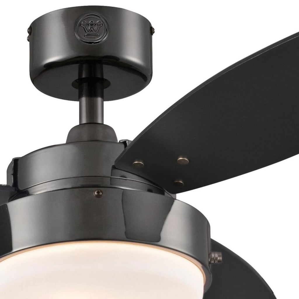 Alloy ceiling fan with light