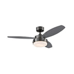 Alloy ceiling fan with light, black/graphite, 42in, E26 LED