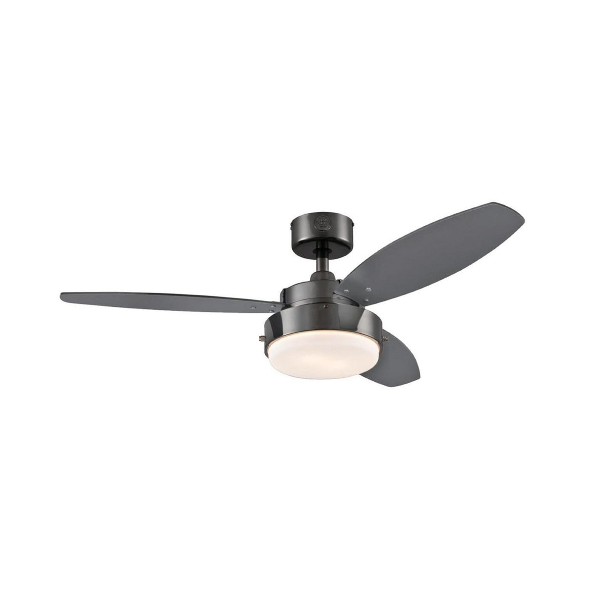 Alloy ceiling fan with light, black/graphite, 42in, E26 LED