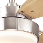 Alloy ceiling fan with light, wood/nickel, 42 in E26 LED