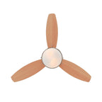 Alloy ceiling fan with light, wood/nickel, 42 in E26 LED