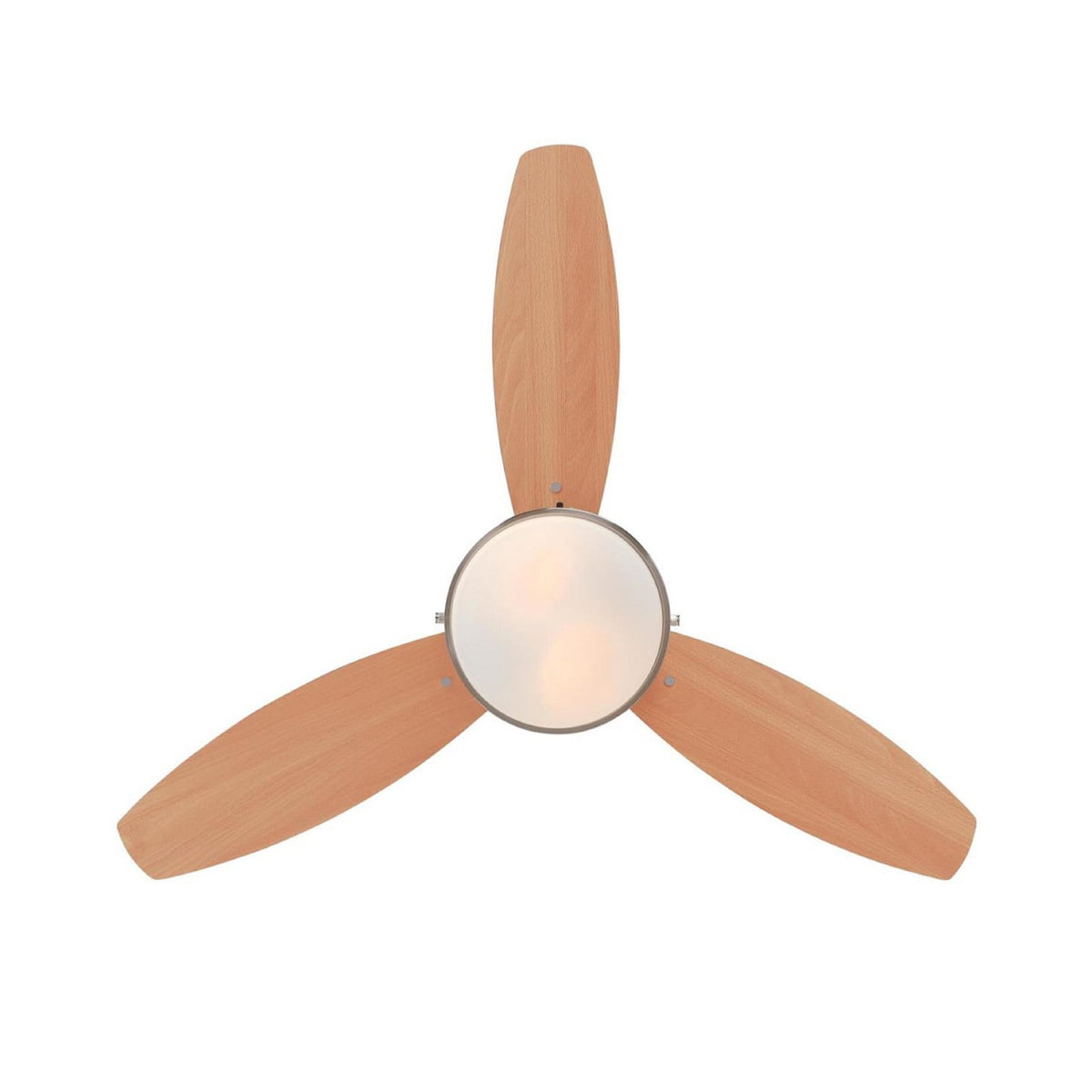 Alloy ceiling fan with light, wood/nickel, 42 in E26 LED