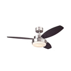 Alloy ceiling fan with light, wood/nickel, 42 in E26 LED