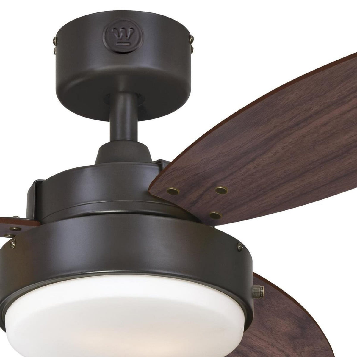 Alloy ceiling fan with light, wood/bronze, 42 in E26-LED