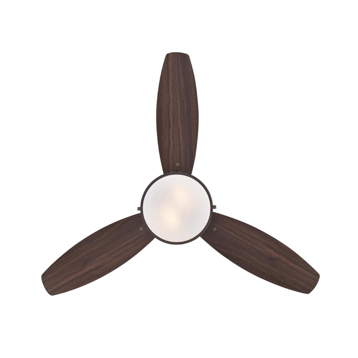 Alloy ceiling fan with light, wood/bronze, 42 in E26-LED