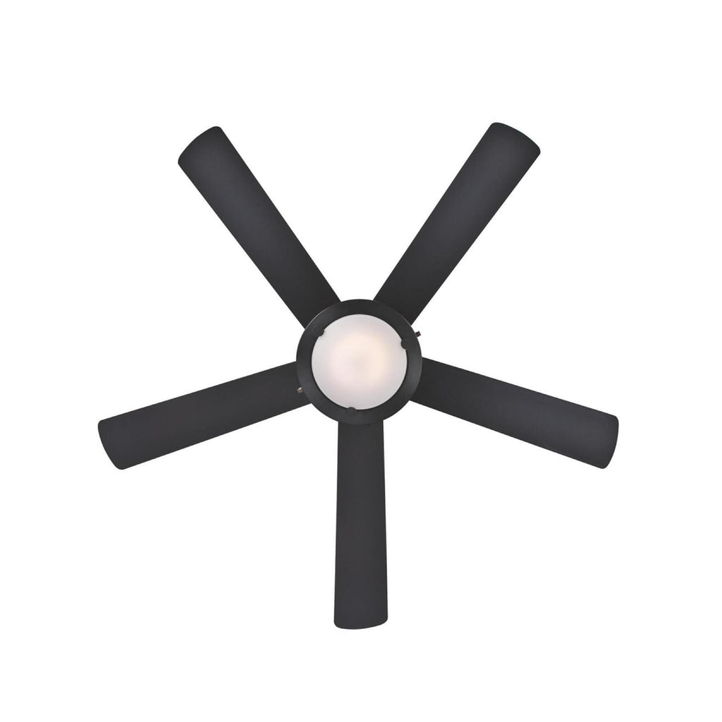 Comet LED ceiling fan, black/marbled, 52 in