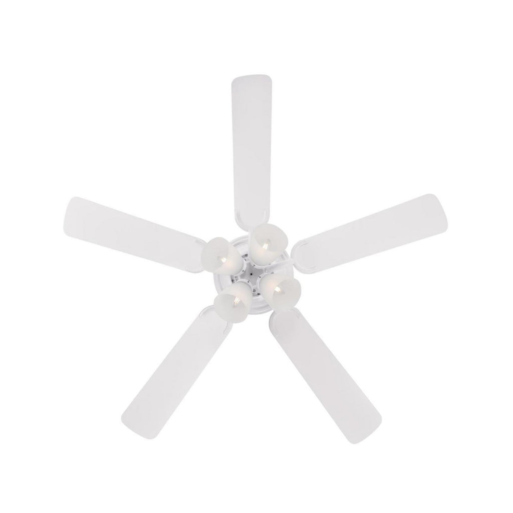 Contempra ceiling fan with light, wood/white, 52 in E12-LED