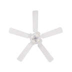 Contempra ceiling fan with light, wood/white, 52 in E12-LED