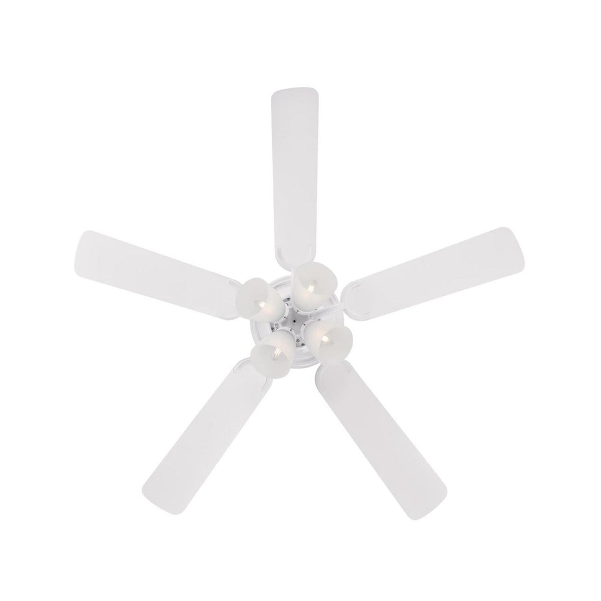 Contempra ceiling fan with light, wood/white, 52 in E12-LED