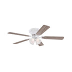 Contempra ceiling fan with light, wood/white, 52 in E12-LED