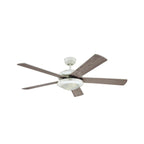 Comet LED ceiling fan, white/wood, 52 in