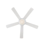 Comet LED ceiling fan, white/wood, 52 in