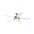 Comet LED ceiling fan, wood/white/pewter, 52 in