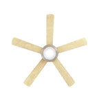 Comet LED ceiling fan, wood/white/pewter, 52 in