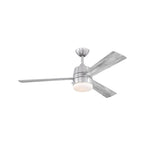 Brinley ceiling fan with light, grey/nickel, 52 in E26-LED