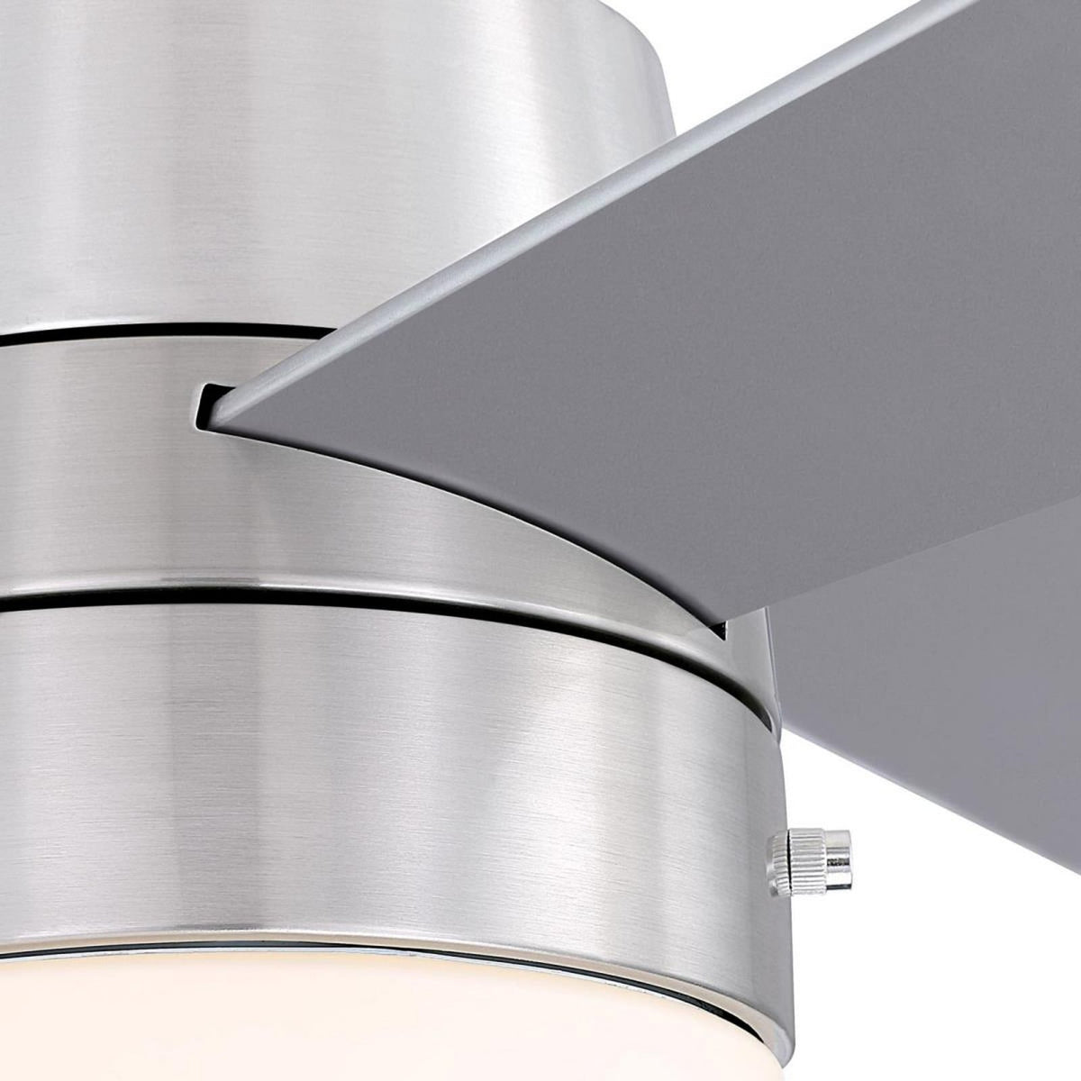 Brinley ceiling fan with light, grey/nickel, 52 in E26-LED