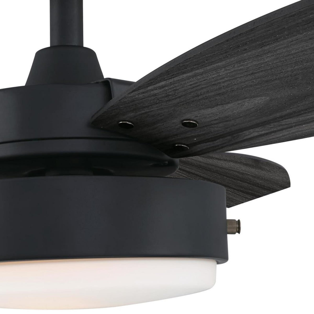 Alloy ceiling fan with light, grey/black, 42 in, E26 LED